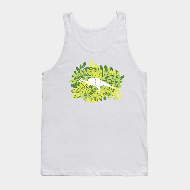 Jungle Origami Parasaurolophus Tank Top by Print Stop Studio